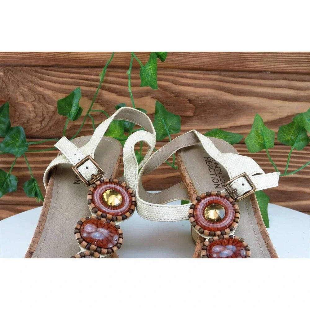 Kenneth Cole Reaction Sz 9 M Yellow Gladiator Patent‎ Leather Women Sandals